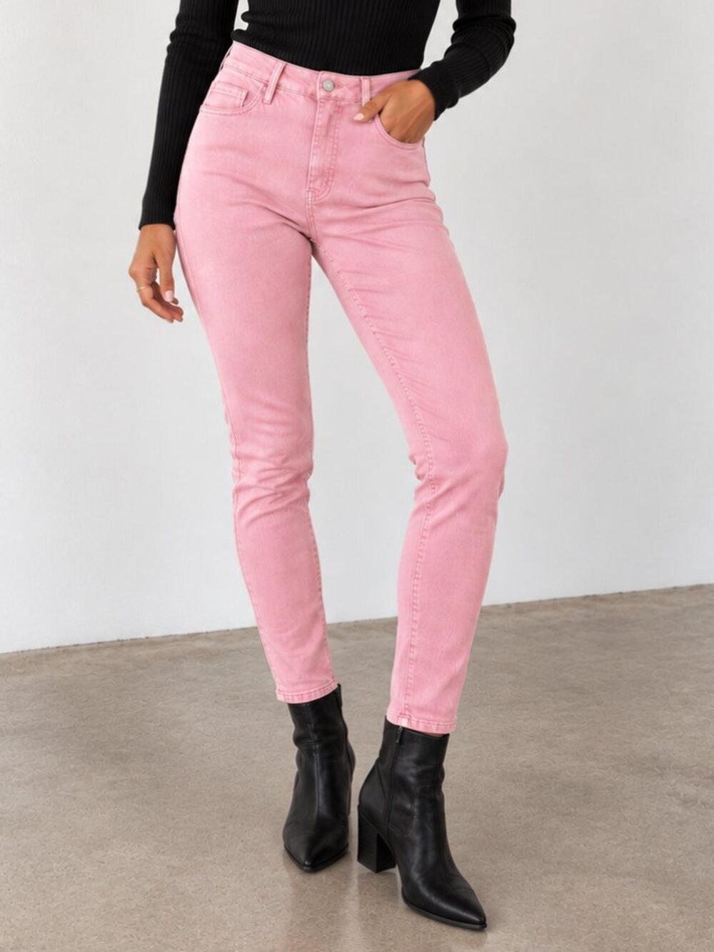 VERVET DENIM Haylie High Rise Skinny Stretch Jeans Wistful Mauve Pink 31 NWT